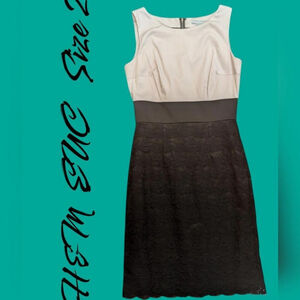 H&M Black Lace Sleeveless Tiered Sheath Dress Sz 2 Office Siren Wedding Guest